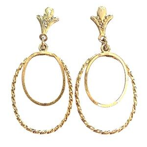 Vintage Gold Dangle Loop Earrings